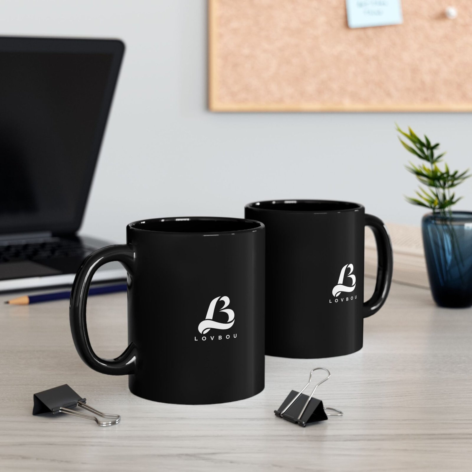 LovBou Elegant Black Coffee Mug