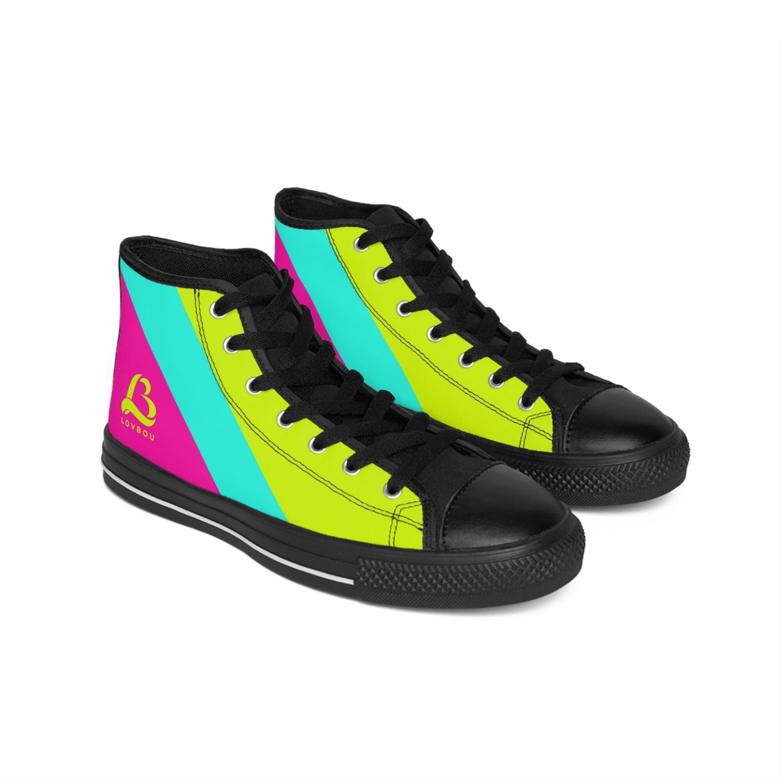 Neon Retro Stripes Sneakers