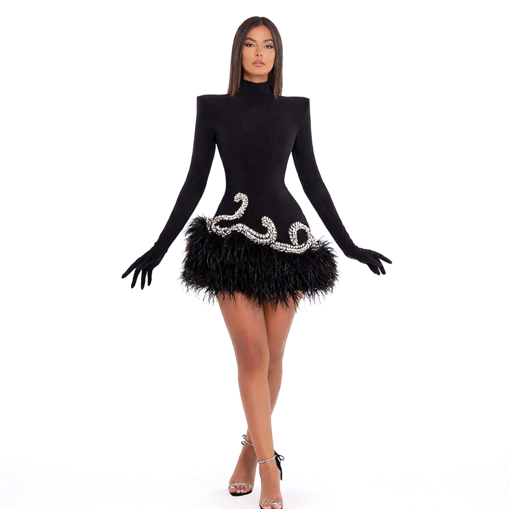 Diamond Padded Short Dress